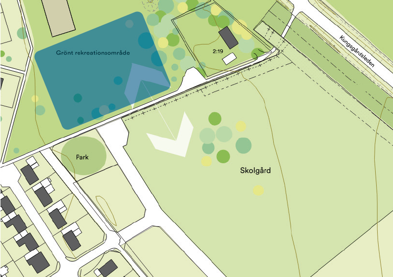En karta över byggområdet