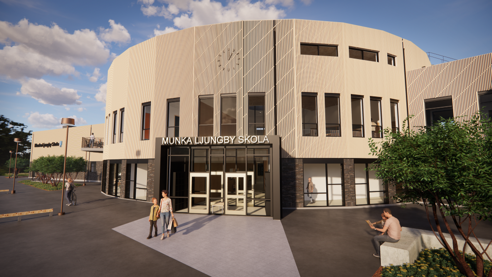 Munka Ljungby skola huvudentré